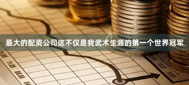 最大的配资公司这不仅是我武术生涯的第一个世界冠军